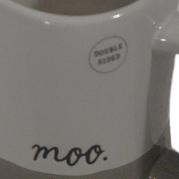 Rae Dunn Double Sided moo Mug 16 oz Ceramic - Picture 3 of 5